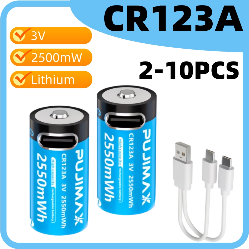 Home Security Battery Replacement - Batteria al litio ricaricabile CR123A 3V