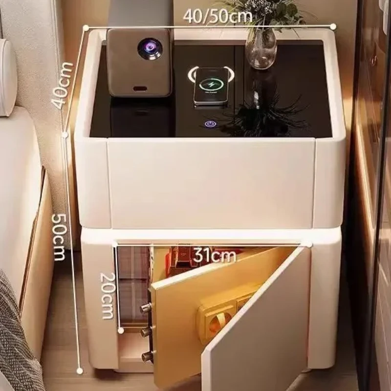 Home Security America - Comodino Intelligente Multifunzionale con Ricarica Wireless,