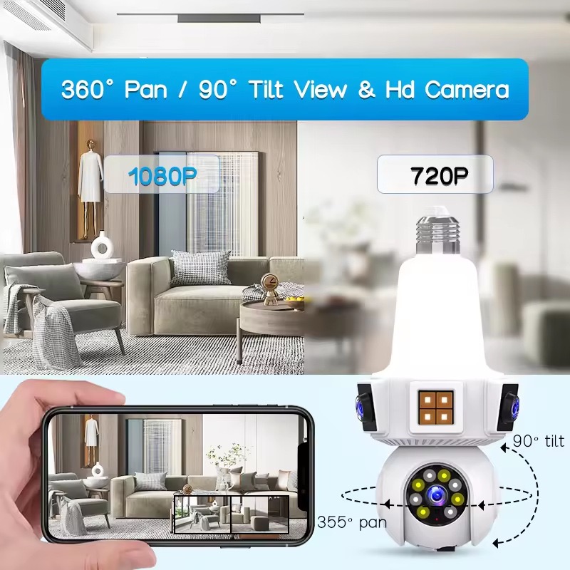 6MP V380pro APP Dual Lens Full - Home Security Flood Lights recensione e prezzo
